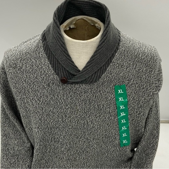 Jos. A. Banks Men's Gray Shawl Collar Sweater Heather Gray Size XL - Picture 2 of 12